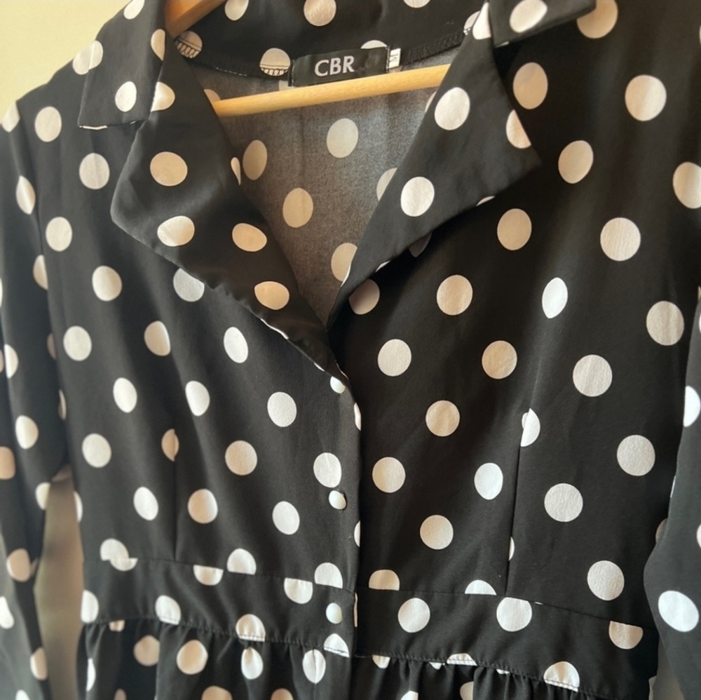 CBR Black & White Polka Dot Romper L - Picture 4 of 9
